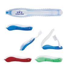 a group of travel toothbrush in folding case