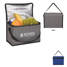 a group of mini heathered non - woven cooler lunch bag