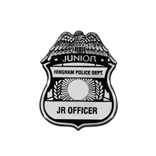 aerial view a silver clip - on police badge, image 1 of 3