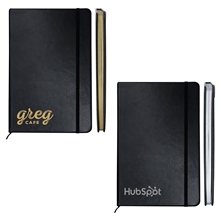 aerial view a group of premium engraved hardcover notebook, image 1 of 2