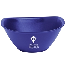 aerial view a blue 2 cup bowl with measuring lines, image 1 of 2