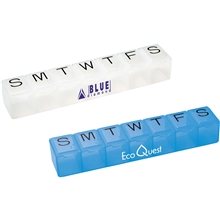 a group of 7 day snap - up lid pill case