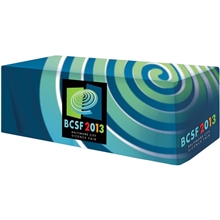 a white all over dye sub table cover - 8