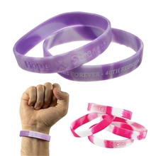 a group of silicone awareness bracelet