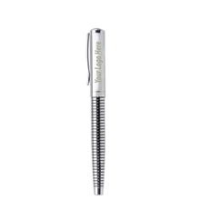 aerial view a silver valentino rollerball silver pen, image 1 of 2