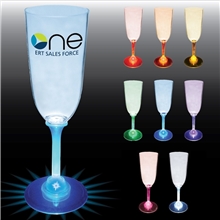 aerial view a group of 7 oz light up standard stem plastic champagne flute, image 1 of 2