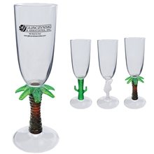 a group of 7 oz novelty stem plastic champagne flute