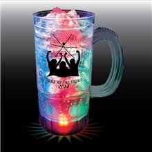 22 oz 3- Light Fluted Textured Plastic Beer Mug with Handle
