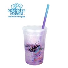 22 oz Rainbow Confetti Mood Cup / Straw / Lid Set