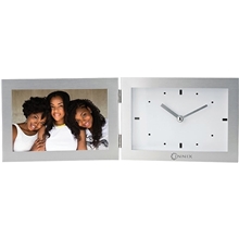 aerial view a aluminum antimo clock photo frame, image 1 of 4