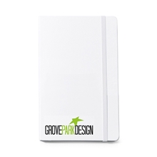 aerial view a white moleskine(r) hard cover ruled large notebook, image 1 of 4