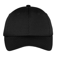 aerial view a black port authority(r) youth pro mesh cap, image 1 of 3