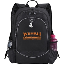 aerial view a black polycanvas hive compu - backpack 15 laptop, image 1 of 6