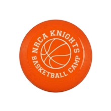 aerial view a bright orange polypropylene 5 child safe mini flyer, image 1 of 2