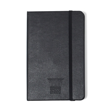 aerial view a black moleskine(r) hard cover ruled pocket notebook, image 1 of 6