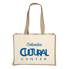 aerial view a natural natural josephine tote bag - screen print, image 1 of 8