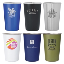 a group of dubliner stainless steel pint glass cup