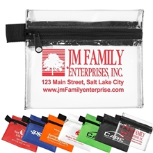 aerial view a group of 5 w x 4-1/4 h - maui small zipper storage pouch, image 1 of 2