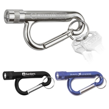 a group of chiron light metal carabiner flashlight with split ring attachment