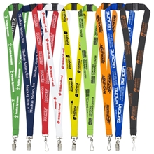 aerial view a group of silkscreen lanyard with metal bulldog clip - 3/4, image 1 of 2