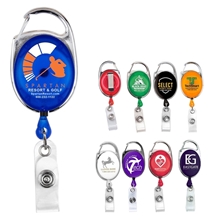 a group of 30 cord retractable carabiner style badge string reel and badge holder
