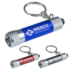 aerial view a group of mini 3 led aluminum keychain keylight, image 1 of 5