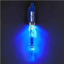 a group of light up pen with blue color led light
