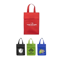 aerial view a group of 6-1/2w x 9h x 3 gusset - bag - it value priced lightweight lunch tote bag, image 1 of 3