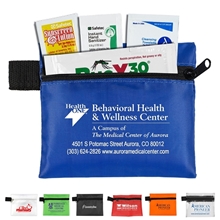 aerial view a group of stay safe kit 4 piece insect repellent kit in zipper pack, image 1 of 3