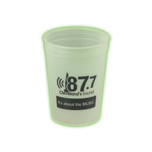aerial view a glow in the dark 12 oz glow in the dark stadium cup, image 1 of 2