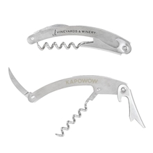 aerial view a silver electra corkscrew wine bottle opener, image 1 of 2