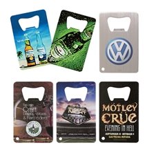 a group of credit card 4 color process (versaprint(tm)) wallet bottle opener
