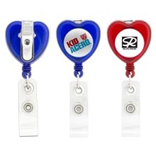 a group of heart - shaped retractable badge holder