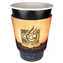 aerial view a white the party cup(r) full - color scuba sleeve, image 1 of 2