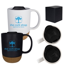 a group of 14 oz ceramic cork bottom mug