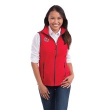 aerial view a group of womens tyndall poly microfleece vest, image 1 of 3