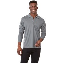 aerial view a group of mens mori long sleeve performance polo, image 1 of 3