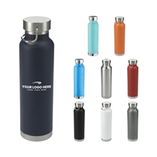 aerial view a group of thor copper vacuum insulated 22 oz water bottle, image 1 of 3