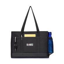 aerial view a black mobile office laptop tote, image 1 of 7