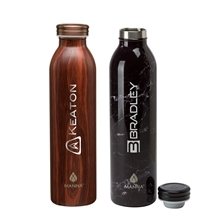 a group of manna(tm) 20 oz retro stainless steel water bottle