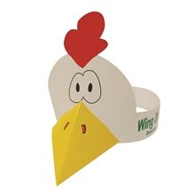 a white chicken visor - paper products