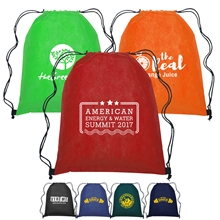 a group of gateway - non - woven drawstring backpack