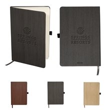 aerial view a group of woodgrain textured journal, image 1 of 2