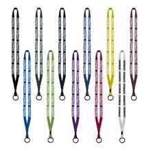 a group of 1/2 cotton lanyard with metal crimp split - ring