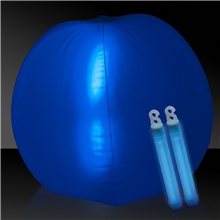 24 Inch Inflatable Beach Ball with two 6 Inch Glow Sticks - Blue