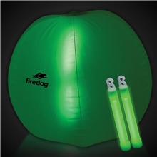 24 Inch Inflatable Beach Ball with two 6 Inch Glow Sticks - Green