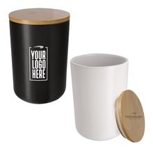 24 oz Ceramic Container With Bamboo Lid