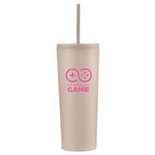 24 oz double wall tumbler with straw