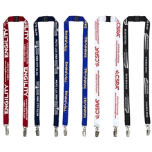 a group of 3/4 dual - attach polyester lanyard + free safety release