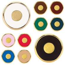 a group of zinc leather round brass coaster weight coasters with multiple color choices